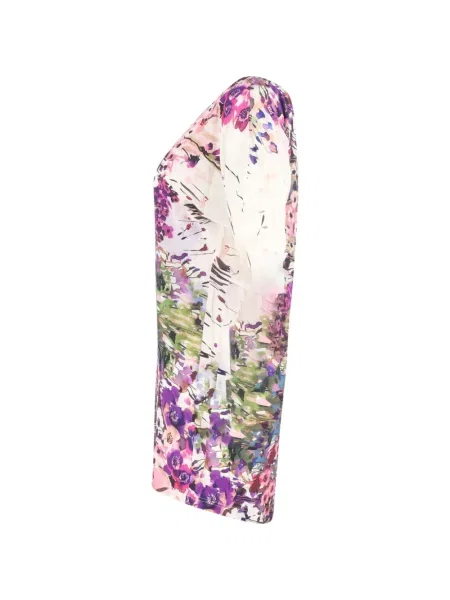 Bluză Theia de mătase cu model floral alb