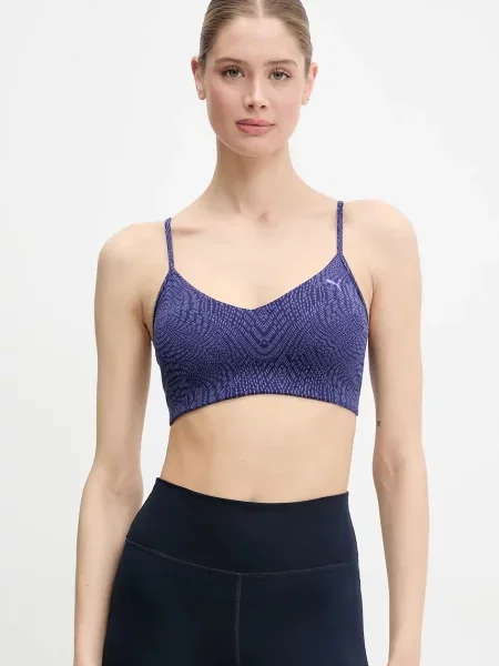 Спортен сутиен Puma Move Cloudspun с десен синьо