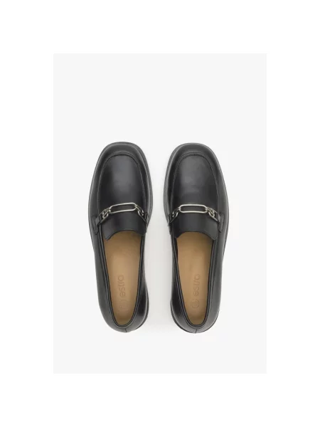 Лофери з пряжками шкіряні Estro чорні