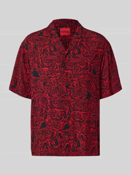 Koszula casualowa o kroju relaxed fit z czystej model ESPINO' Hugo czerwona