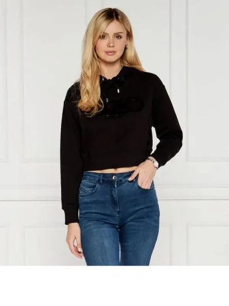 Michael Kors Hanorac EMPIRE | Cropped Fit negru