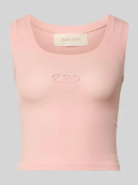 Top Another Cotton Lab z autografem różowy