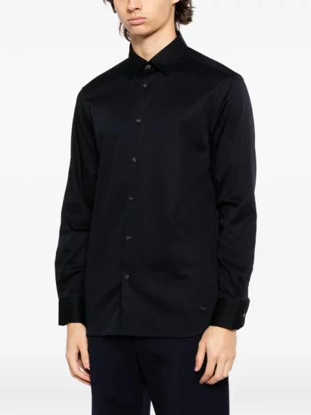 Košulja Emporio Armani s vezom plava