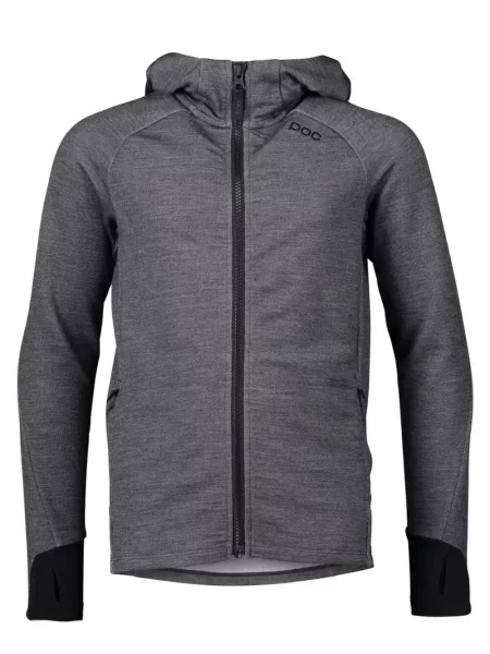 Bluza sportowa dla dzieci POC Merino Zip Hood rowerowa szara