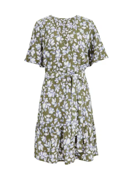 WE Fashion Rochie albastru porumbel / oliv alb