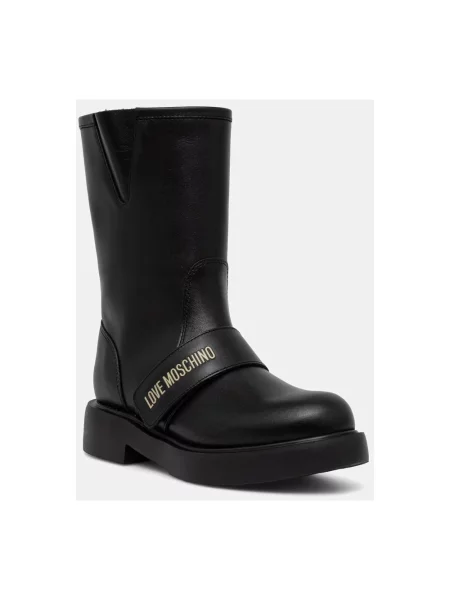 Botki Love Moschino skórzane czarne