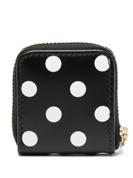 Iš natūralios odos taškuotas piniginė Comme Des Garçons Wallet juoda