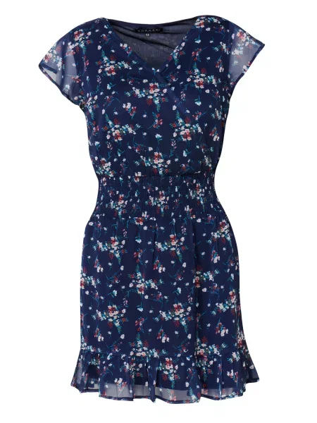 KOROSHI Rochie de vară bleumarin / roșu alb