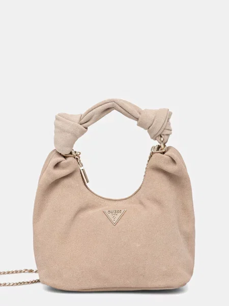 Guess torebka zamszowa ISOTTA beżowy