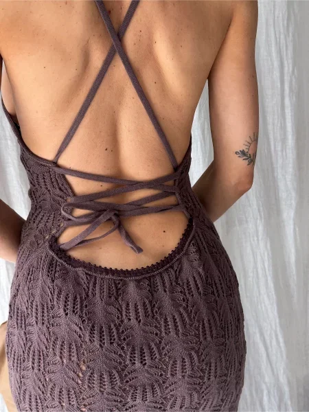 Трикотажный сарафан Art Knit коричневый