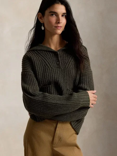 Polo Ralph Lauren pulover pentru femei cu lână verde