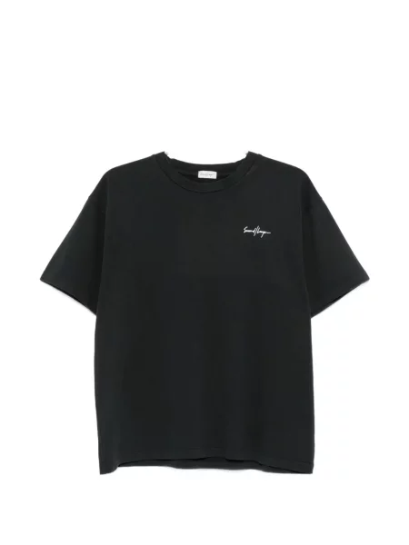 Тениска Second/layer с принт черно