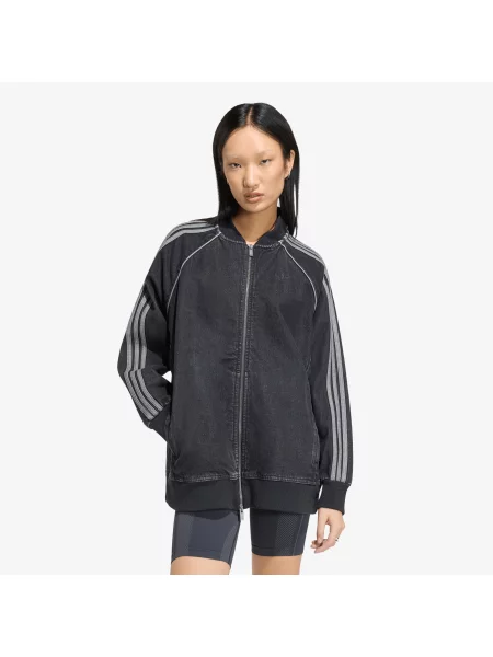 Jachetă adidas SST Oversized Denim Tracktop True Black Denim XL negru