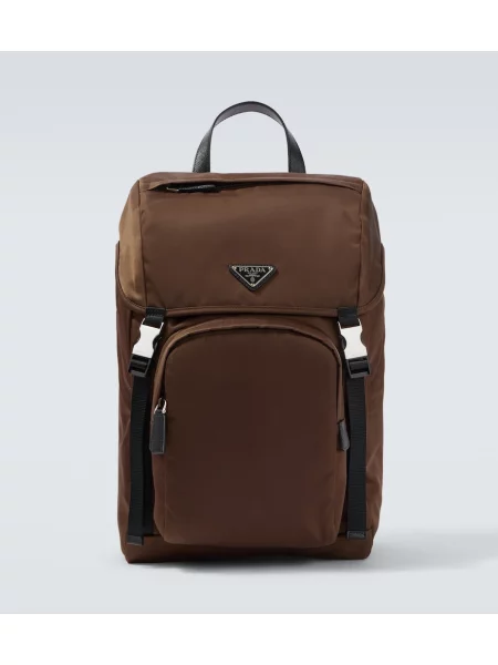 Usnjeni nahrbtnik Prada rjava