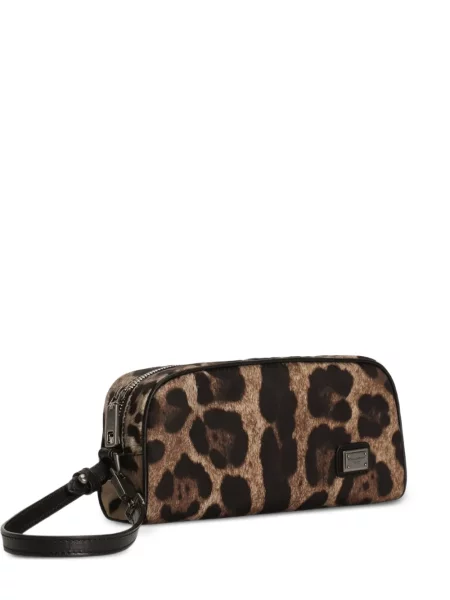 Geantă Dolce & Gabbana cu imagine cu model leopard maro