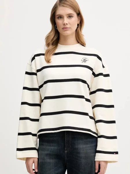 Froté sveter Tommy Hilfiger béžová