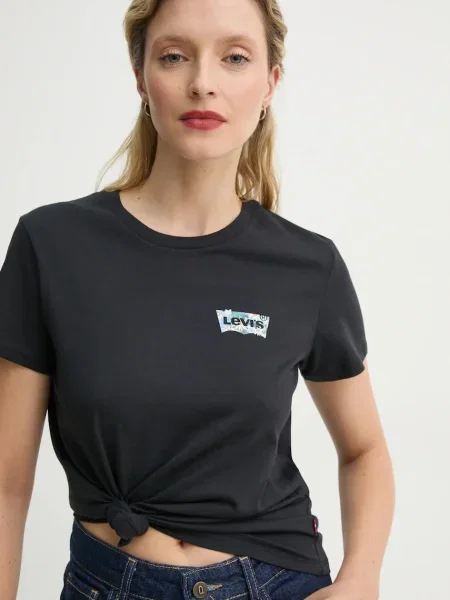 Тениска Levi's THE PERFECT TEE черно