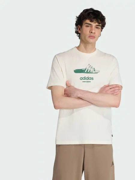 Футболка adidas комбінований верх білий