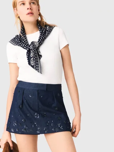 Джинсова спідниця Maje синя