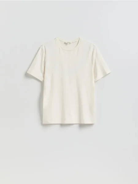 Reserved Tricou regular fit cu conținut ridicat de fibre de bambus crem