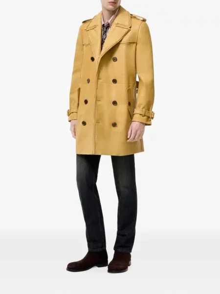 Trenci Burberry din piele galben