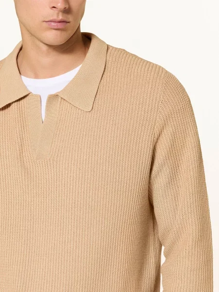 Strokesman's Koszulka Polo Z Dzianiny beige beżowe
