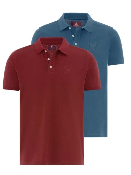 Williot Tričko chladná modrá / tmavě červená