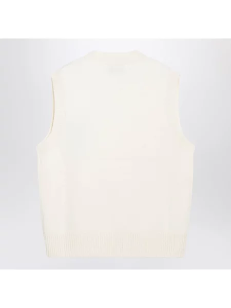 Sweter Ami Paris bez rękawów biały