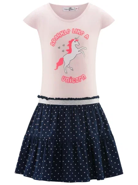Happy girls Rochie albastru marin / roz / roz alb
