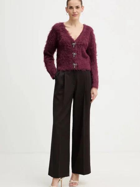 Geacă Guess din lână alpaca bordo