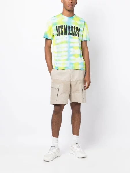 Raštuotas tie-dye marškinėliai Stain Shade žalia