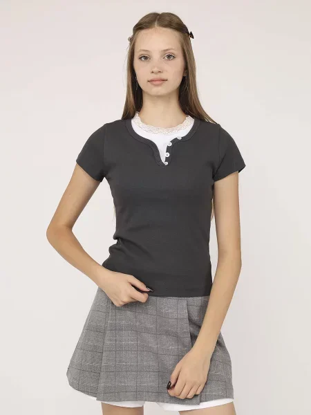 Футболка YUKI темно-сірий сіра