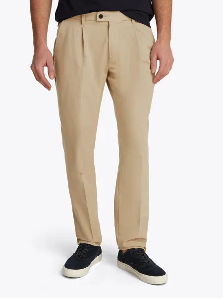 TOMMY HILFIGER Hlače z naborki DENTON' bež