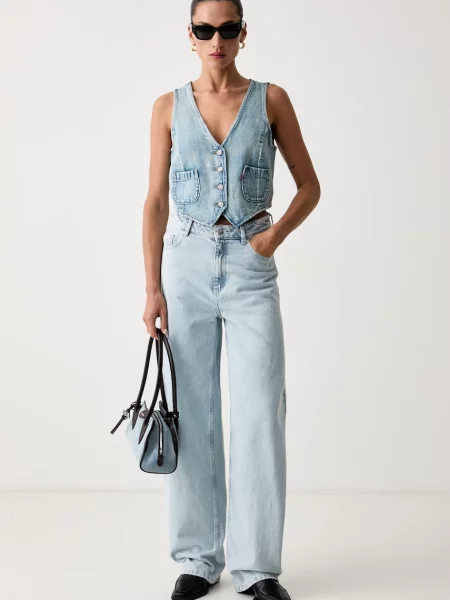 Levi's vesta dámska rifľová TAILORED DENIM modrá