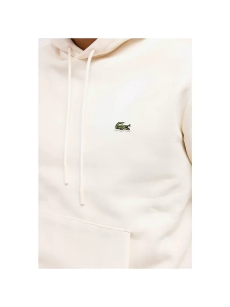 Bluza z kapturem Lacoste polarowa beżowa