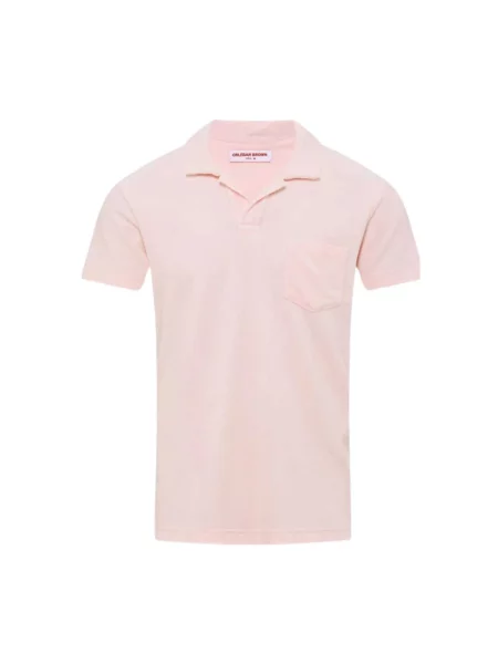 Koszulka polo Orlebar Brown frotte różowa