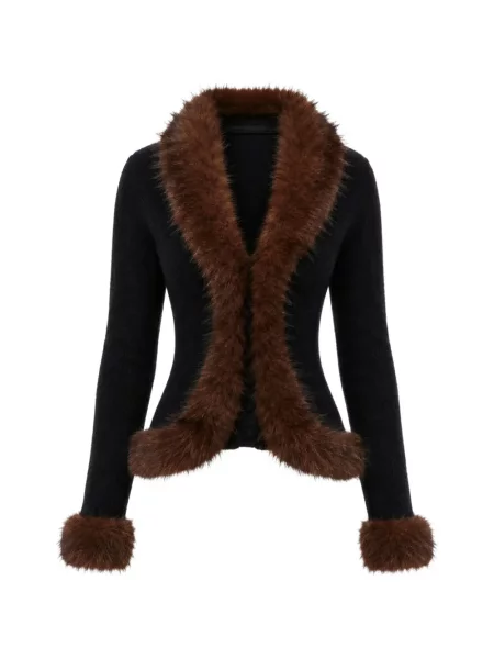 Cardigan Self-portrait tricotate negru