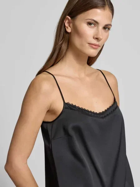 Satynowy top Marc Cain bez rękawów czarny