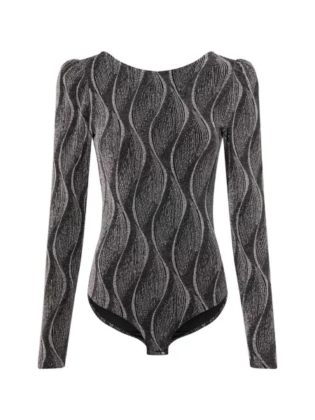 Y.A.S Body YASYen Kobiety Sztuczne włókno srebrny|czarny wzorzysty S czarny