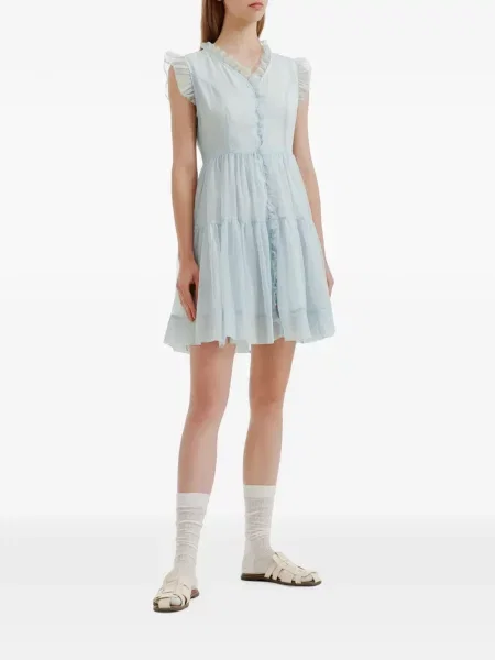 Rochie mini B+ab cu volane albastru