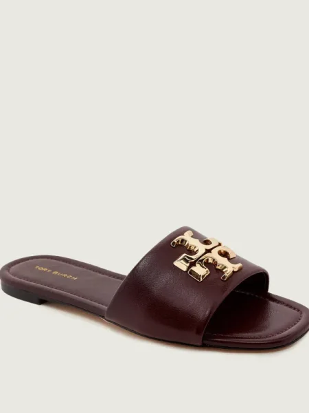 TORY BURCH De piele șlapi ELEANOR bordo