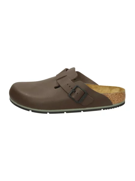 Klapki Birkenstock skórzane brązowe