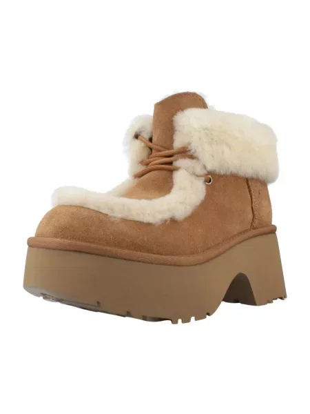 Šnurovacie čipkované tenisky Ugg hnedá