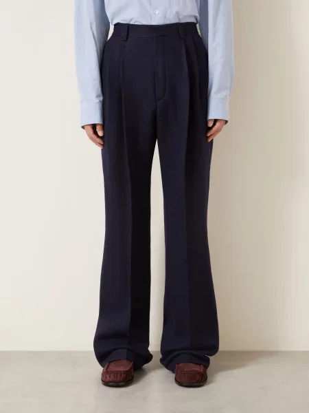 Dries Van Noten Chino Kalhoty Panrom Regular Fit tmavě modrá
