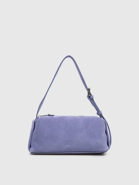 Замшева сумка з тисненням логотипа Christian Villa фіолетова