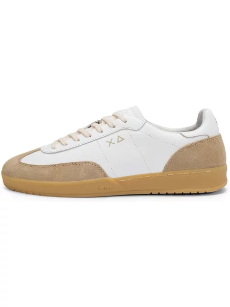 Pantofi Sun68 din piele alb