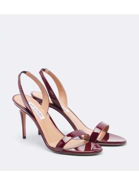 Sandale Aquazzura din piele de lac slingback