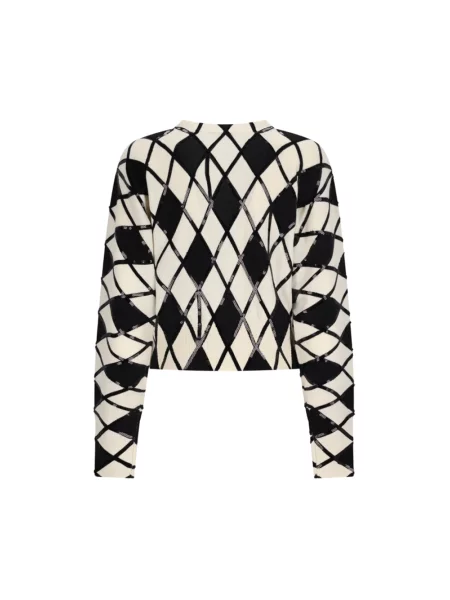 Sweter Blumarine wełniany z wzorem argyle