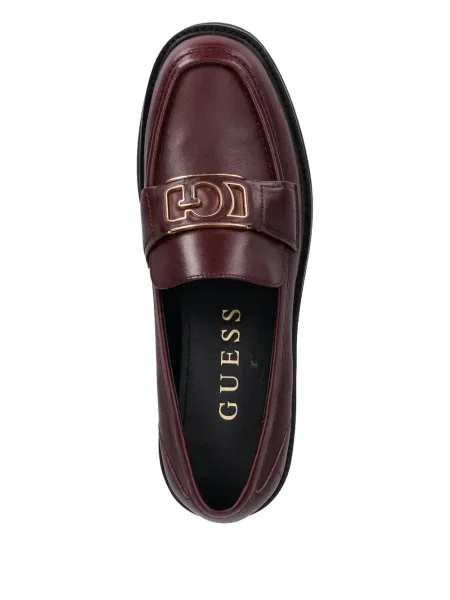 Pantofi loafer Guess din piele cu autograf roșu