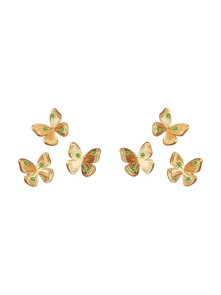 Lilou cercei placați cu aur Papillon